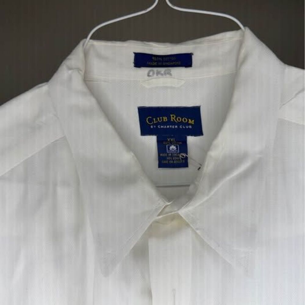 Club Room by Charter Club White Long Sleeve Button Down Shirt XXL